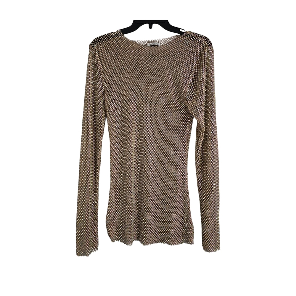 Free People Fishnet Rhinestone Top, Size S - Picture 4 of 9